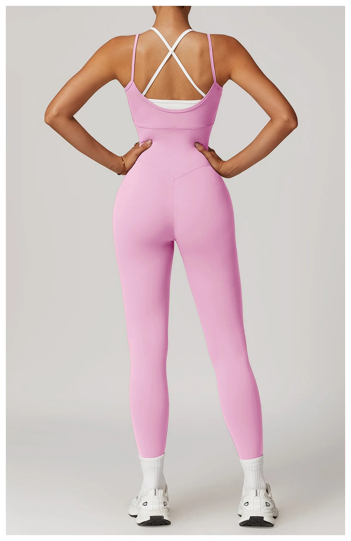 Macacão Fitness Feminino Color Block Costas Cruzadas com Bolsos | Fit Diamond