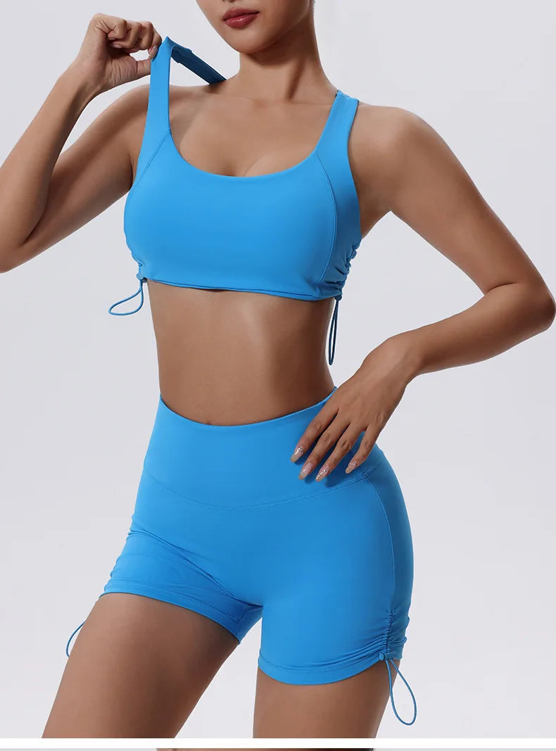 Conjunto Fitness Diamond Summer 2 Peças Top Cropped sem Mangas e Calça Legging