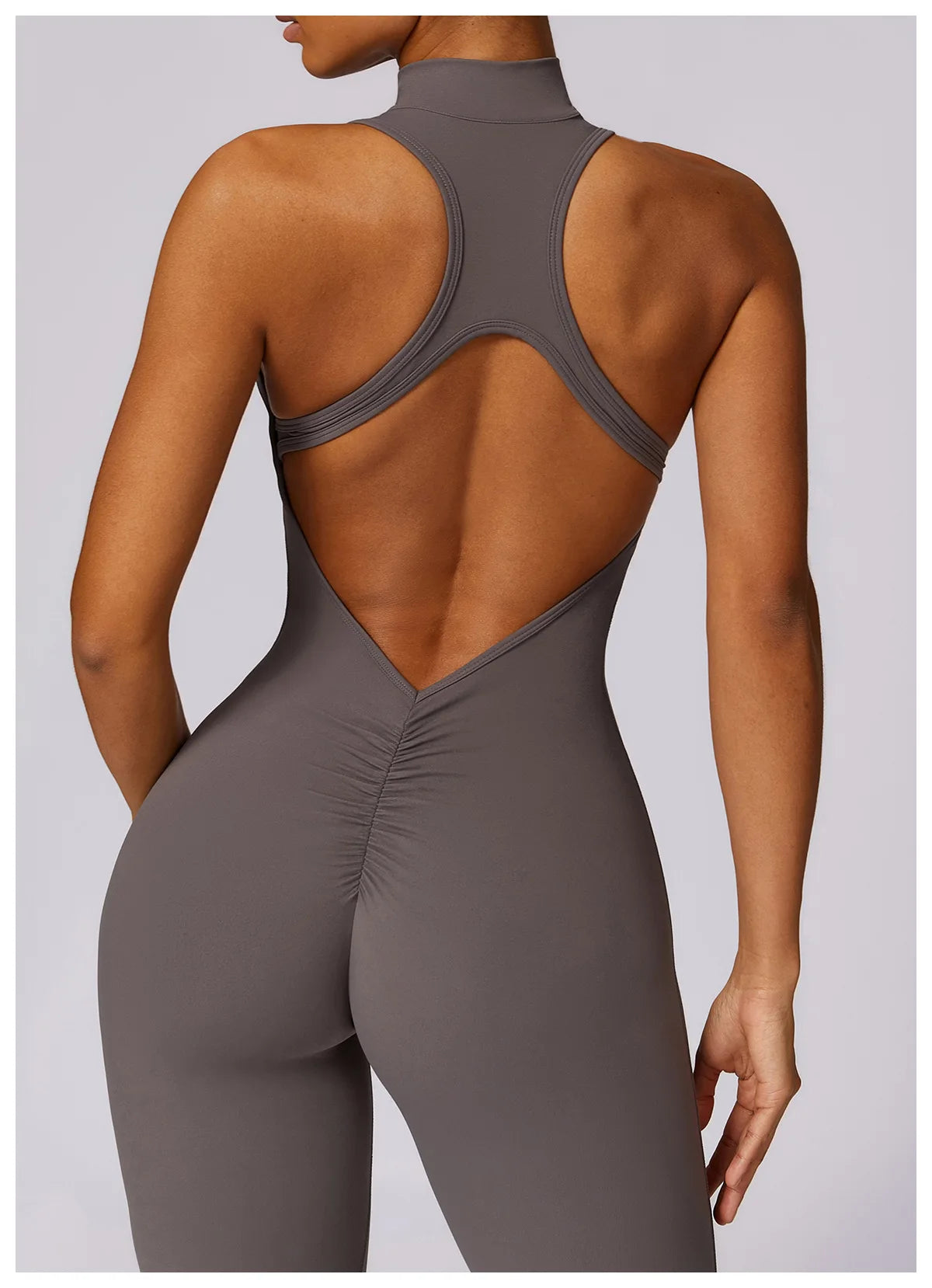 Macacão Fit Diamond com Zíper – Push Up, Compressão e Secagem Rápida