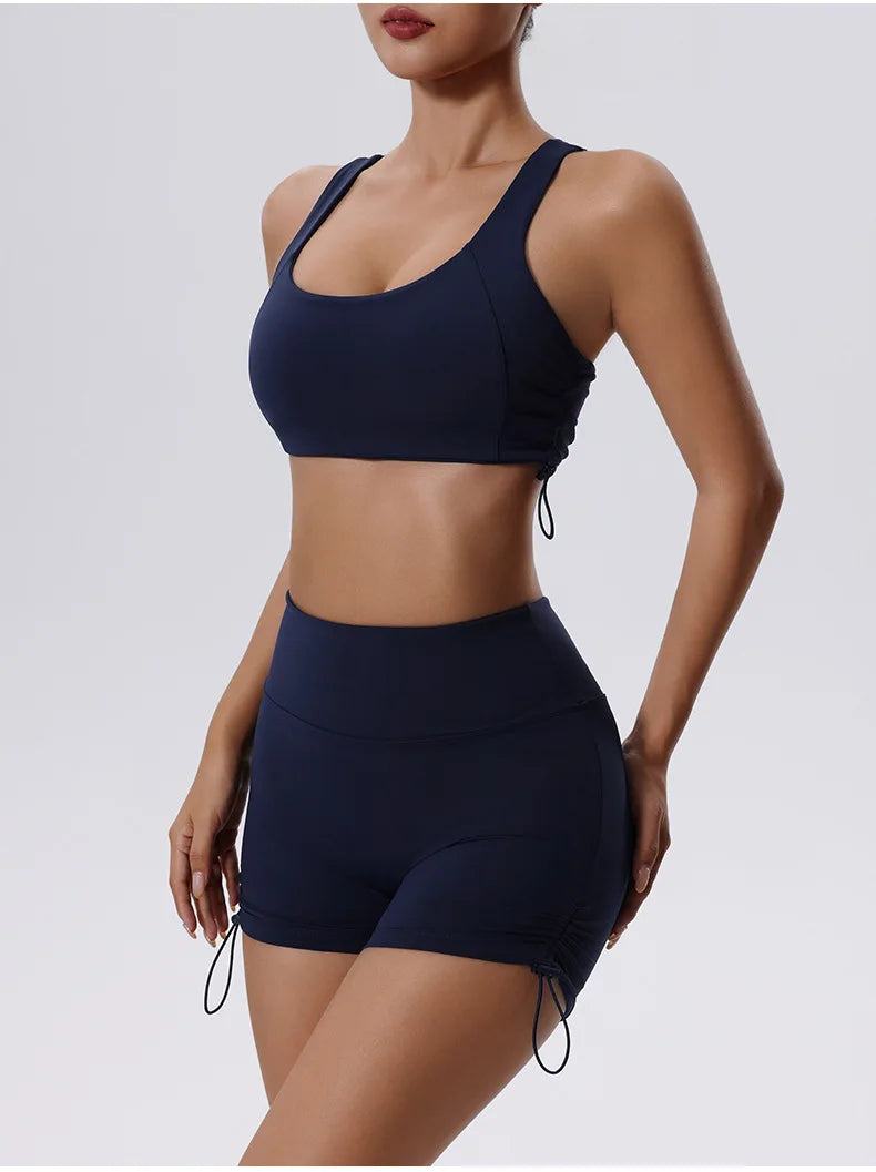 Conjunto Fitness Feminino 2 Peças Fit Diamonds — Top + Legging Respirável e de Secagem Rápida