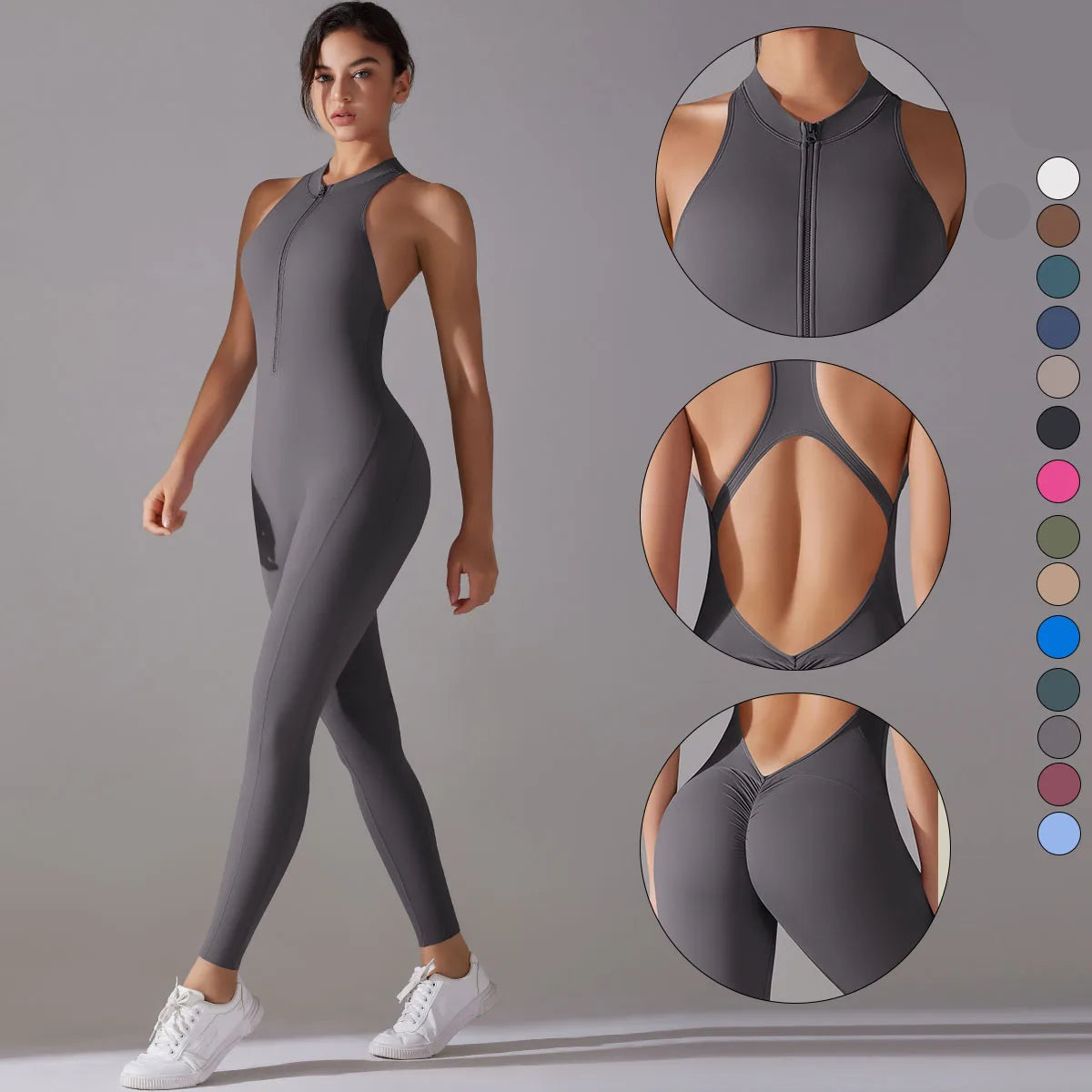 Macacão Body Feminino Modelador Fitness – Levanta Bumbum, Reduz Barriga, Alta Compressão