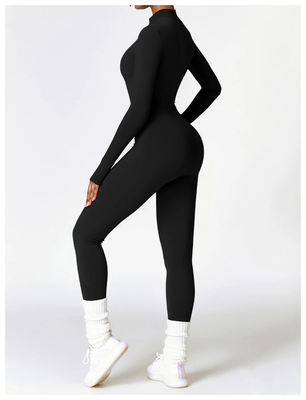 Macacão Fitness Feminino Manga Longa com Zíper – Push Up One Piece | Fit Diamond