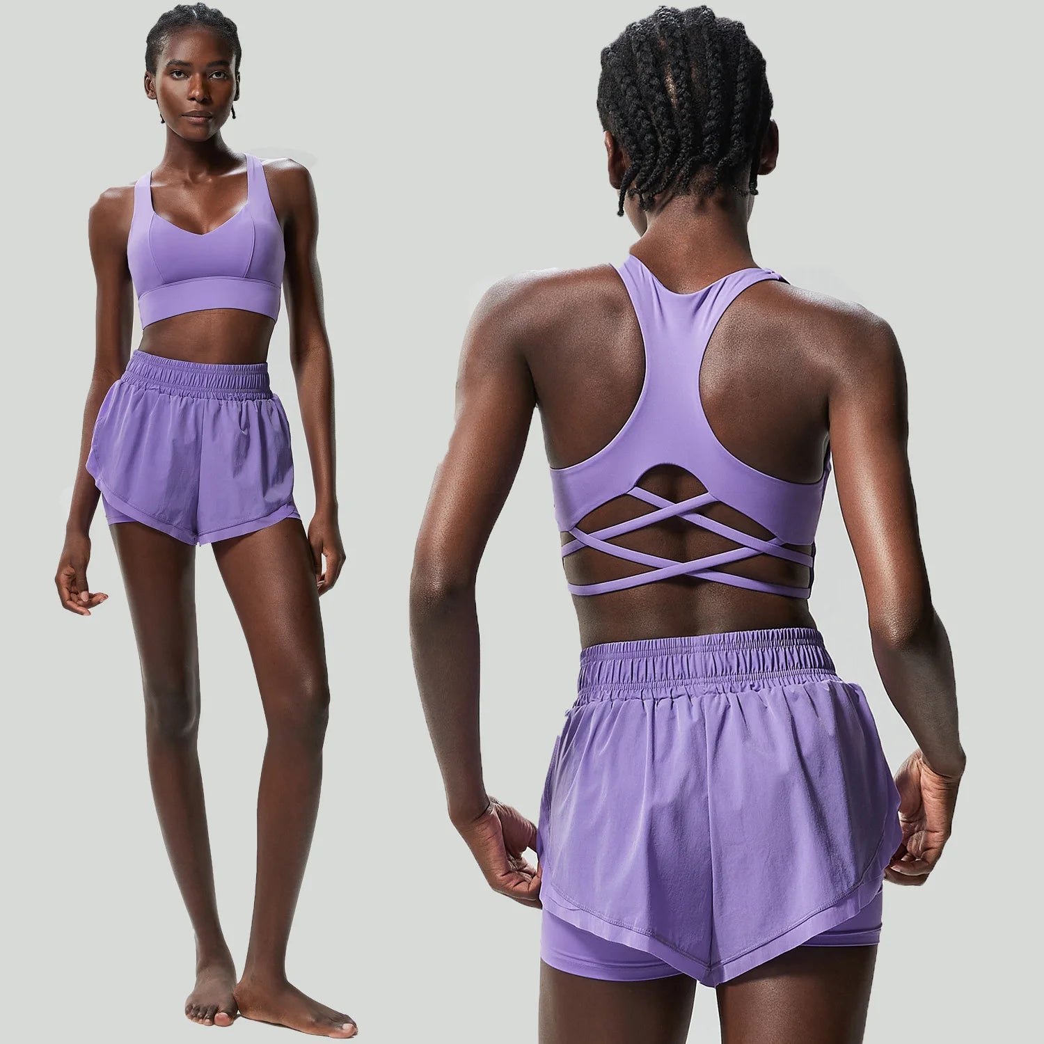 Conjunto Fitness Feminino 2 Peças Fit Diamond – Summer Shorts + Top em Lycra