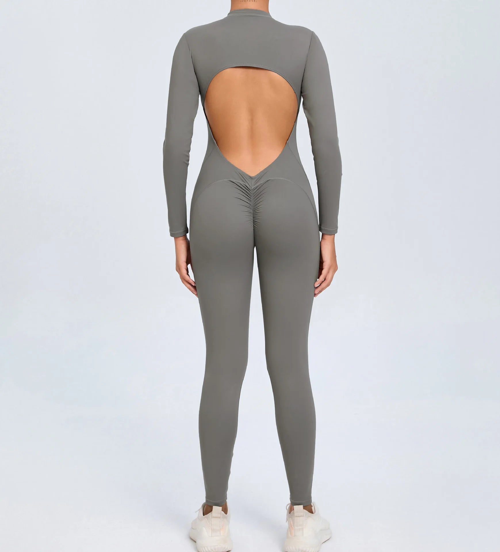 Macacão Fitness Feminino Longo – Manga Comprida, Decote Aberto & Zíper Frontal | One Piece Fit Diamond