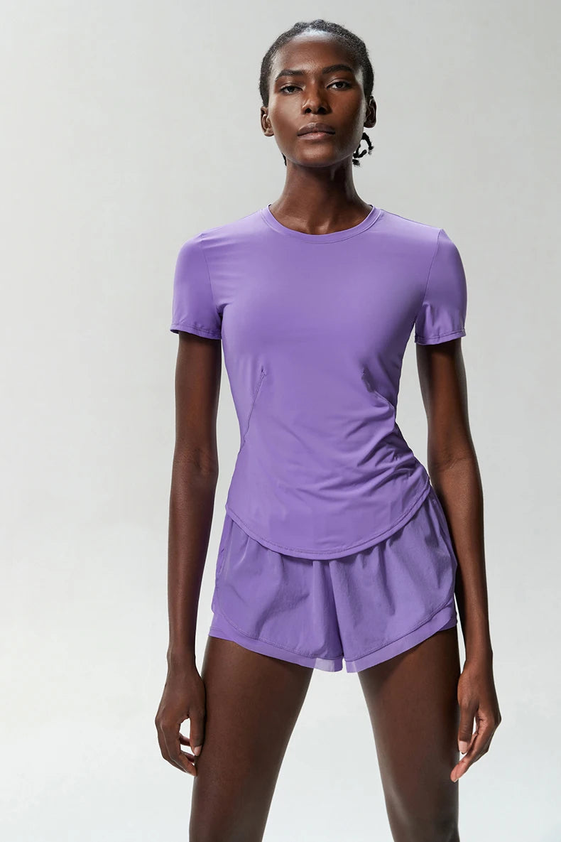 Conjunto Fitness Blusa e Short Feminino 2 Peças Fit Diamond – Summer Shorts + Blusa em Lycra