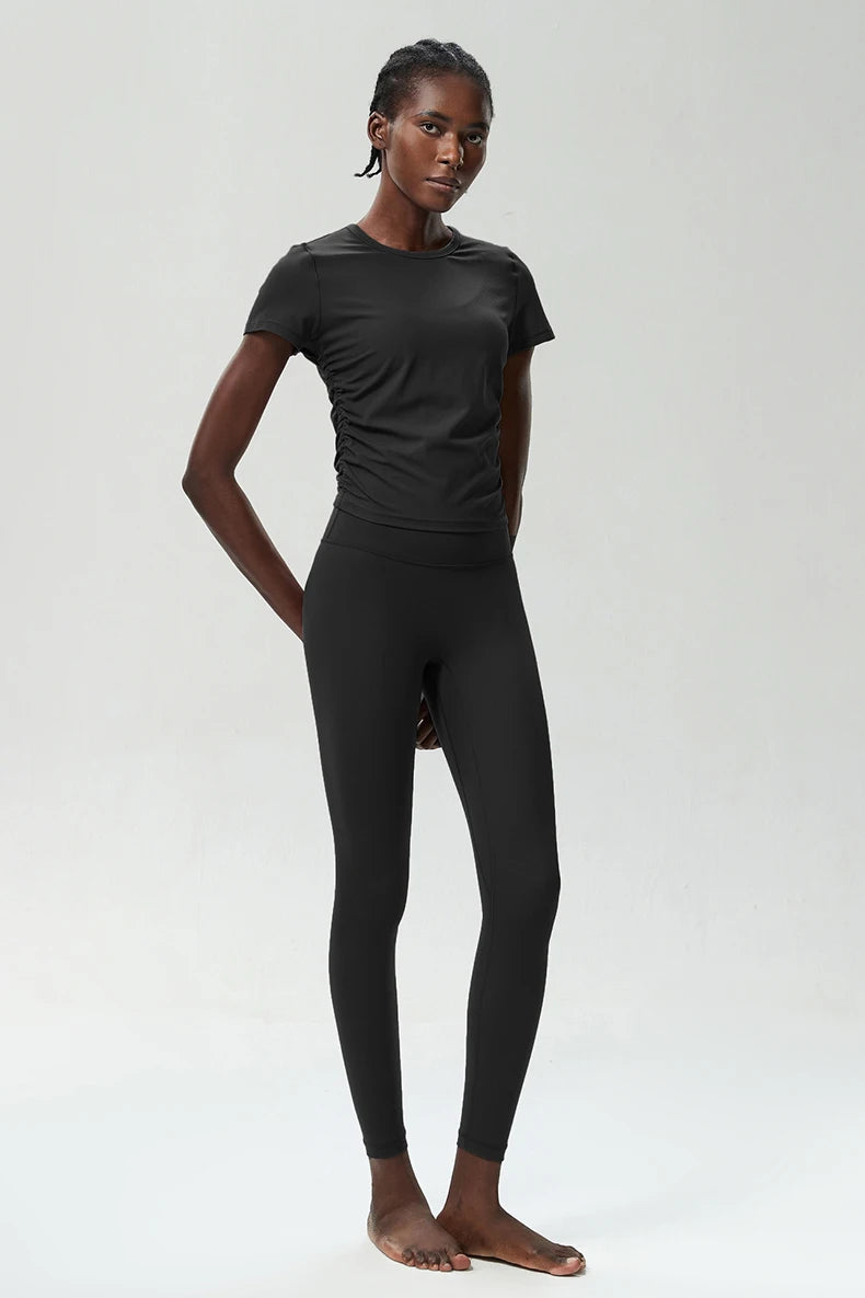 Conjunto Fitness Diamond Quick Dry 2 Peças Camiseta Cropped + Calça Legging - Leveza, Estilo e Praticidade