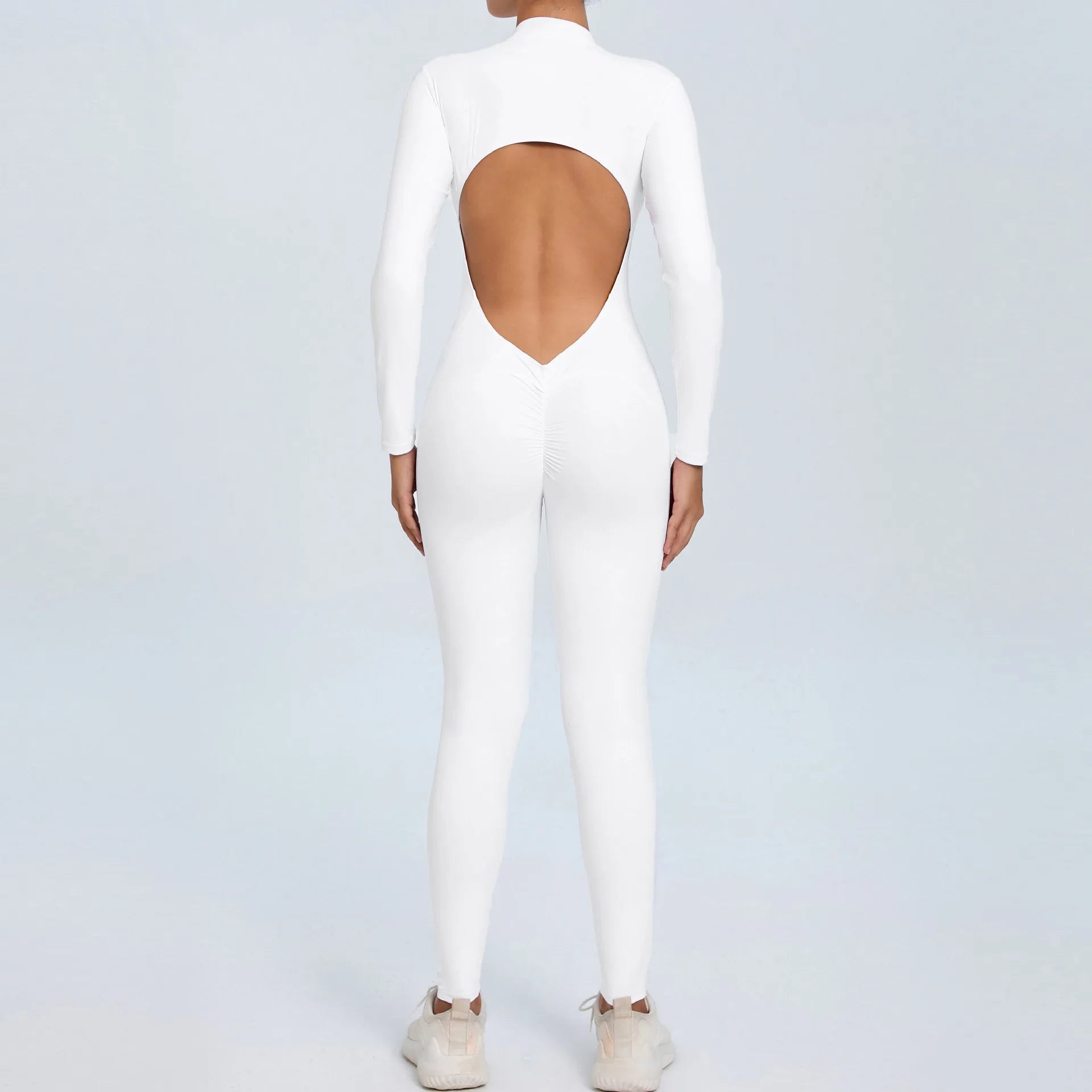 Macacão Fitness Feminino Longo – Manga Comprida, Decote Aberto & Zíper Frontal | One Piece Fit Diamond